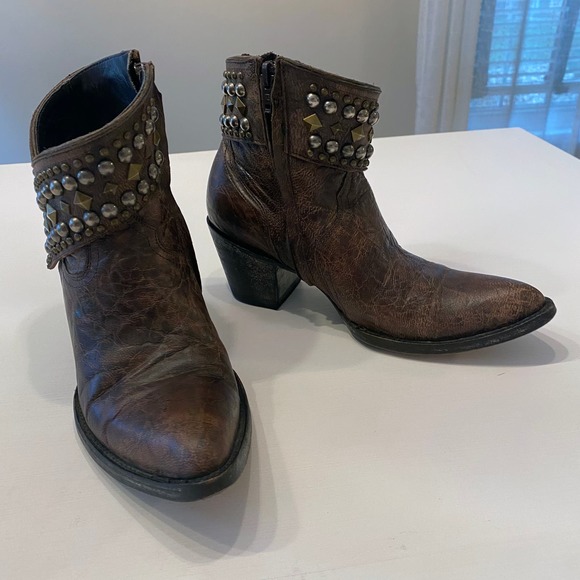Old Gringo Women's Mini Belinda 7"‎ Ankle Boots Size 7 B Brown Bootie Cowboy - Picture 6 of 16